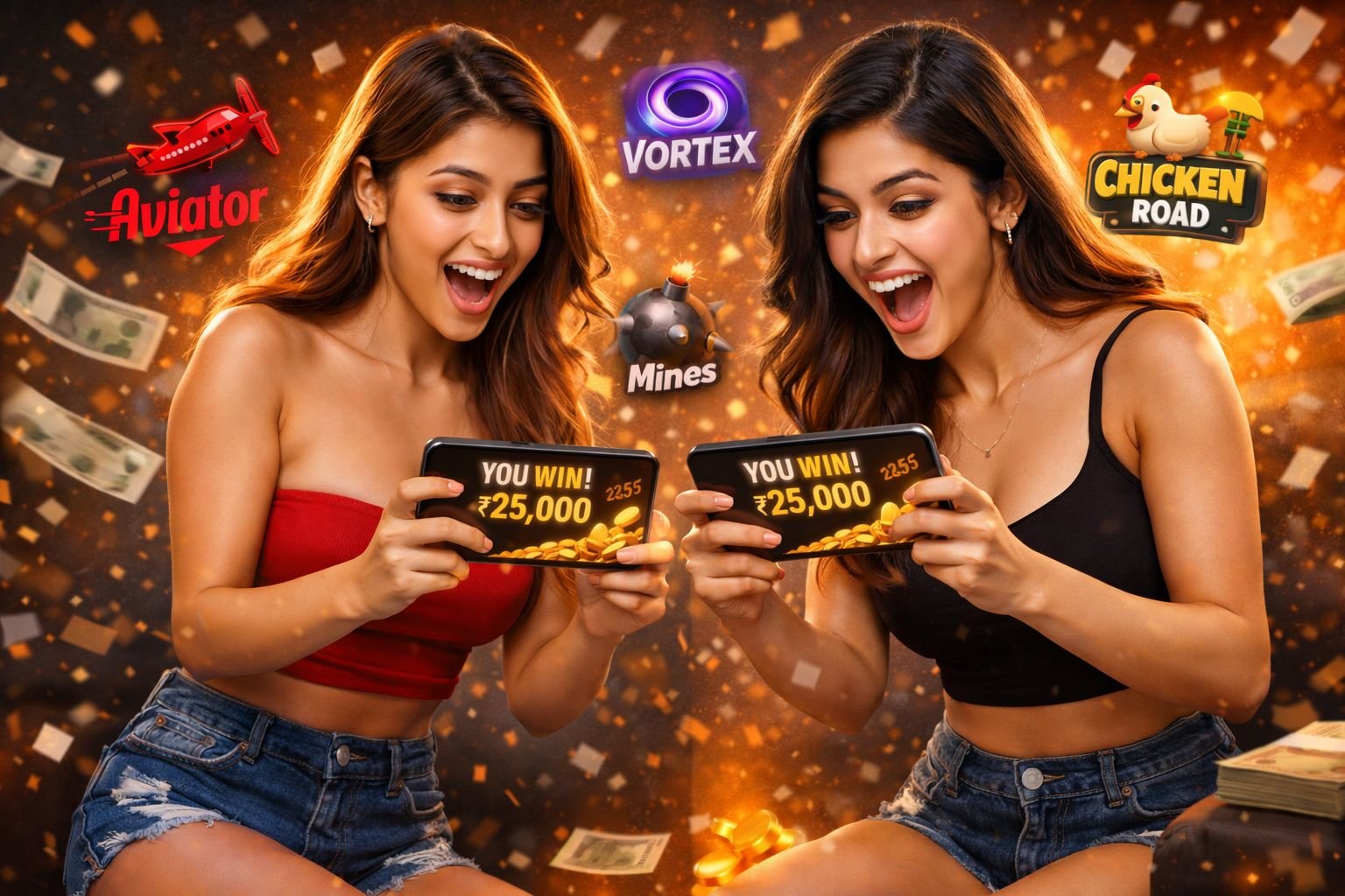 Girls playing tiranga